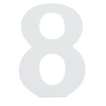 Courier Font White Color Wooden Number 8 (6 Inches) - £18.93 GBP