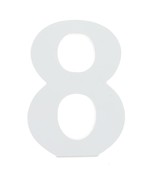 Courier Font White Color Wooden Number 8 (6 Inches) - £19.91 GBP