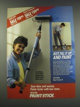 1991 Sears Paint Stick Ad - Just fill it up And paint - $18.49