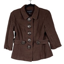 Banana Republic Outlet Blazer Jacket 10 Womens Brown Belted Large Buttons - $19.66