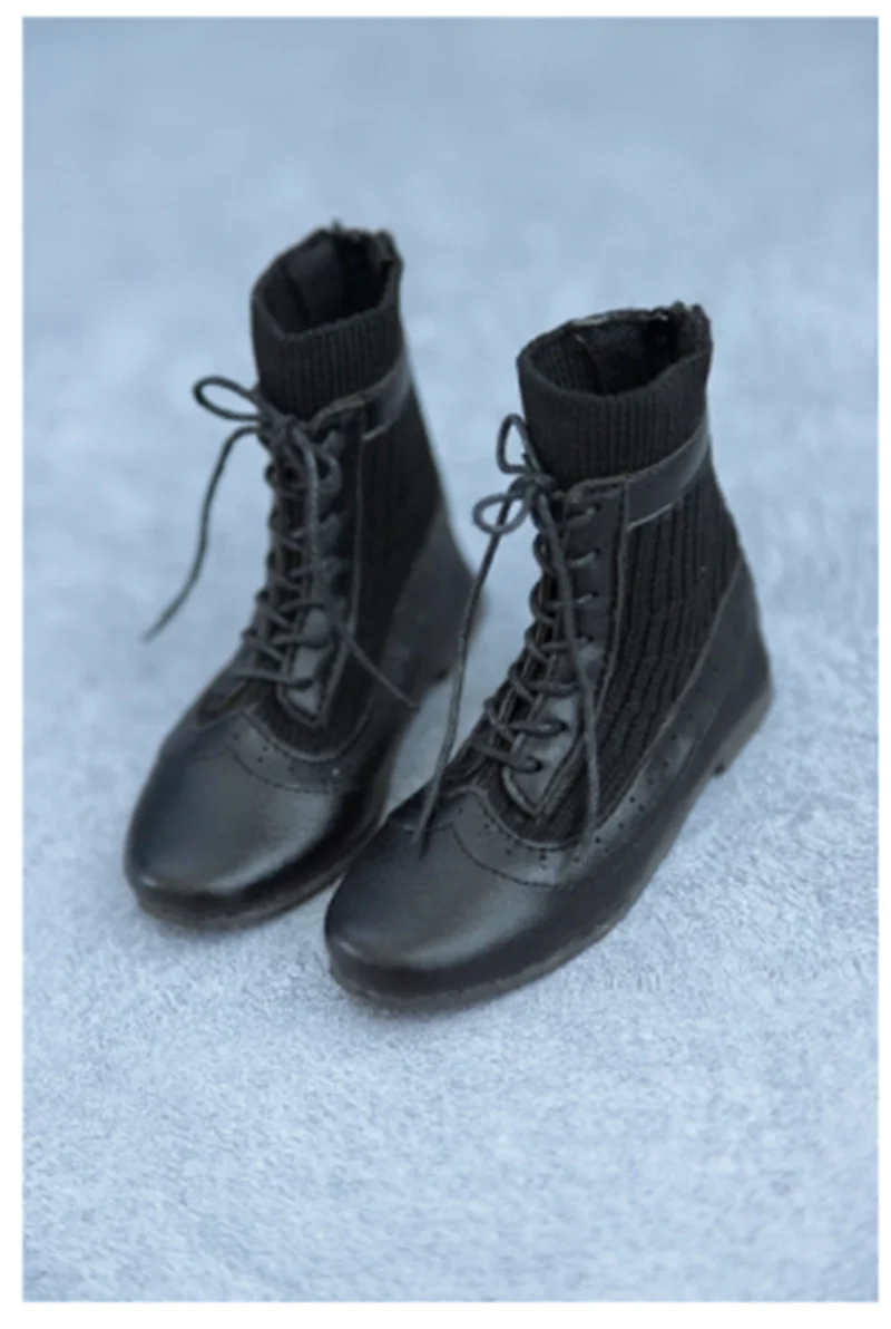 Play BJD doll shoes Black thigh-high leather boots knitted fabric shoes for 1/3  - £62.12 GBP