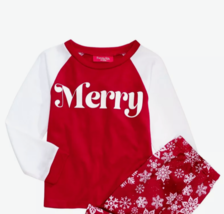 Family pajamas-Created By macy&#39;s, ONLY TOP-Kid&#39;s MERRY- Size:2T/3T - £4.57 GBP