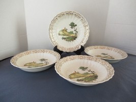 Chateau France American Limoges  4  soup vegetable  bowls 22 K gold 1KS518 Vtg - £18.27 GBP