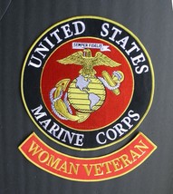 Marines Woman Veteran Marine Corp Embroidered Patch 12 Inches - £15.68 GBP