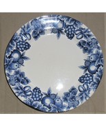 Vintage LIBBEY Tableware Collectible Ceramic Dinner Plate With Blue Frui... - $34.99