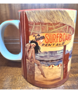 Hawaiian Island Heritage Vintage Ceramic Mug Rick Sharp Kona Surfboard R... - $16.82