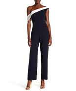 Alexia Admor  D2763 One-Shoulder Jumpsuit SZ 8 Navy-White - $1,610.51 MXN