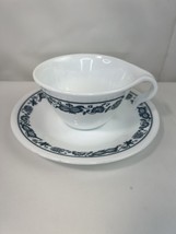 VTG Corelle Corning Old Town Blue Onion Hook Handle Coffee Tea Cup &amp; Sau... - $6.92