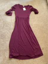 LuLaRoe Ryane Long Sleeve Empire Waist Dress Medium M Solid Purple NWT Print - £33.70 GBP