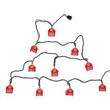 Kurt Adler 10 Light Red Barn Light String 12 feet Long UL4373 - $35.62