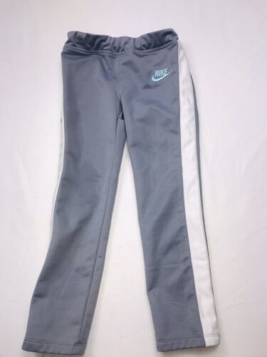Nike Girl's Active Pants Athletic Workout Gray White Stretch Waist - $23.00