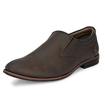 Herren Formell Schuhe Kunstleder Spitz Zulaufend Slipper US Größe 7-12 Brown Zlx - £30.63 GBP