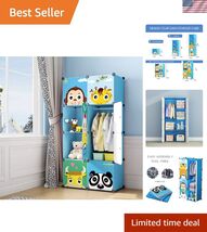 Children Wardrobe Kid Dresser Cute Baby Portable Closet Bedroom Armoire ... - $142.54