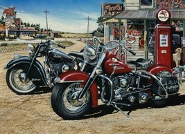 Cobble Hill 1000 Piece Random Cut Puzzle “TWO FOR THE ROAD” Motorcycles 27”x19” - $17.82