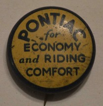 PONTIAC for economy and riding comfort 3/4&quot; vintage pinback - £16.23 GBP