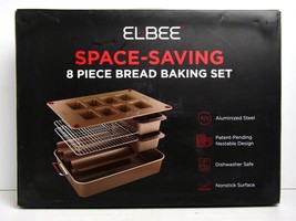 Bread Baking Pan Set - ELBEE Home 8-Piece Nonstick Space Saving - New in... - £38.92 GBP