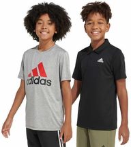 Adidas Boys&#39; Active Shirts, 2 Pack, Polo and T-Shirt (US, Alpha, X-Large, Regula - £22.42 GBP