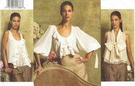 Misses Vogue Oscar de la Renta Waterfall Ruffle Flounces Blouse Sew Pattern 6-12 - £17.19 GBP