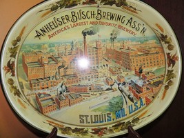 Anheuser-Busch Brewing Ass&#39;n 15&quot;x12&quot; Metal Beer Tray Oval St Louis Misso... - $37.92 CAD