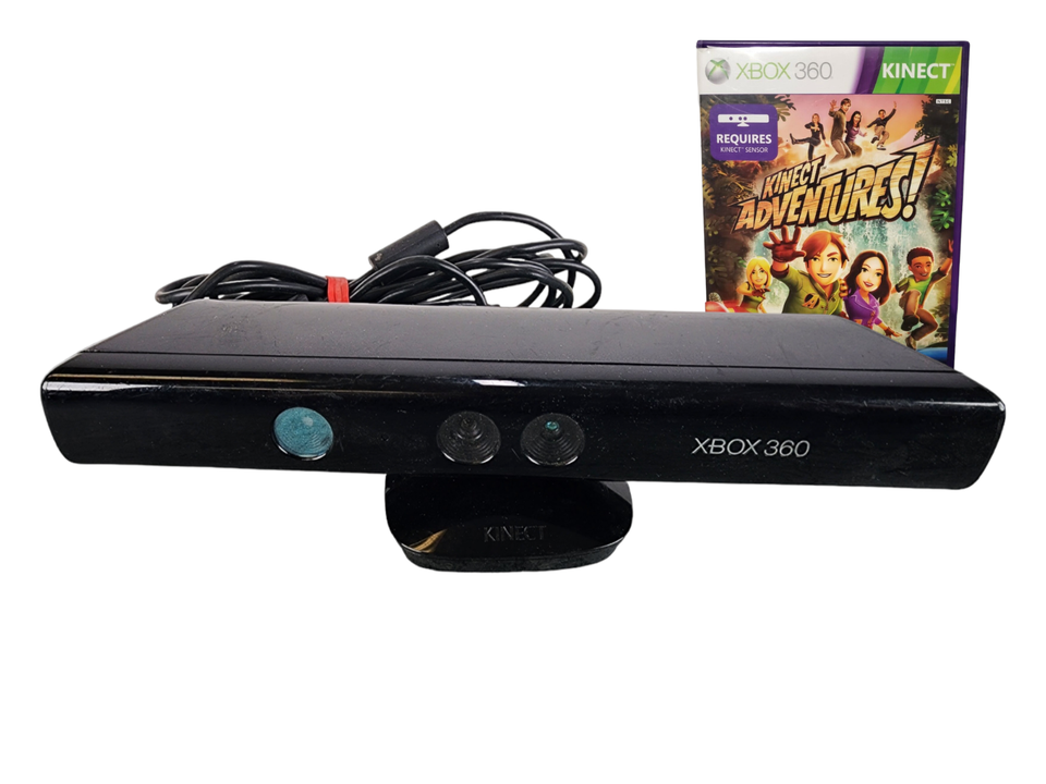 Microsoft Xbox 360 Kinect Connect Black Sensor Bar Model 1414 & Kinect Adventure - £7.06 GBP