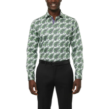 Men Shirt J.Valintin Turkey-Usa 100% Egyptian Cotton High Neck A113-12 Green image 5