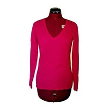 Ann Taylor Cashmere Sweater Fuchsia Women Long Sleeve Size XS Pullover V Neck - £28.58 GBP