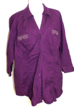 LANE BRYANT BLOUSE SIZE 22/24 PURPLE COLLARED BUTTON FRONT SEQUINED POCKETS - $13.96