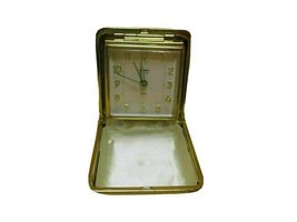 Vintage Linden Gold Vintage Wind Up Traveling Folding Alarm Clock German... - £118.51 GBP