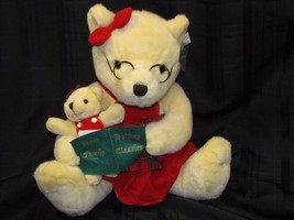 Merry Xmas Stuffed Plush Teddy Bear Book Holiday Classics Glasses Kids Preferred - £23.45 GBP