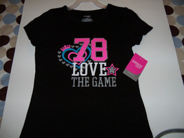 Danskin NOW #78 Love the Game Black T-Shirt SS Size 7/8 Girl&#39;s NEW - $17.76