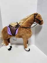 Toys R Us Journey Girls Pretty Palomino Pony Stuffed Horse w/ Saddle - G... - £17.67 GBP