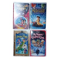4 VHS Children and Family Movies Peter Pan Muppet Christmas Mermaid II Jafar Lot - £6.25 GBP