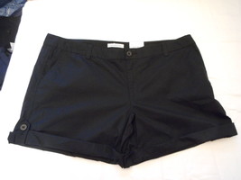 Women&#39;s Liz Claiborne Poplin Shorts Black  Size 18 NEW - £17.77 GBP