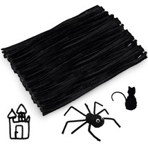 300 Pieces Black Pipe Cleaners Craft Supplies Flexible Chenille Stems Fo... - £15.97 GBP