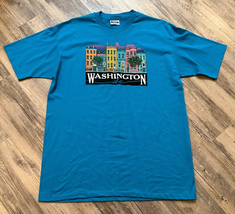Vintage 80's Washington DC Mens T-Shirt Hanes XL Single Stitch Skyline Row House - £11.59 GBP
