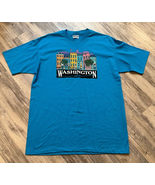 Vintage 80's Washington DC Mens T-Shirt Hanes XL Single Stitch Skyline Row House - £11.55 GBP