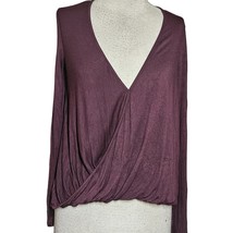 Purple V Neck Long Sleeve Blouse Size XS - £19.47 GBP