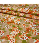 Orchid Floral Fabric by Joann Orange Peach Green and White 44” wide 100%... - £3.95 GBP+
