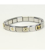 Green Bay Packers Modular Stainless Steel Slide Stretch Bracelet 17 Charms - $21.99 CAD