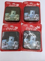 Coca-Cola Coasters Deco Plastic Square 4 Pack Polar Bear 1996 Set of 4 Nib -READ - £17.97 GBP