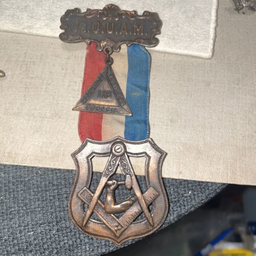 Vtg JR OUAM Badge/Medal Junior Order United American Mechanics Runyon 118 - $14.85