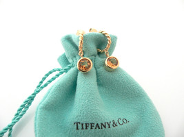 Tiffany &amp; Co 18K Gold Twist Twirl Citrine Gemstone Dangling Dangle Earrings Gift - £1,422.13 GBP