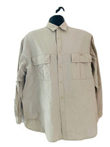 Vintage Wrangler Men’s Tan Button Down Shirt Size L Made In Hong Kong vtd - £22.56 GBP
