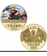 Great 45Th President Donald Trump Gold RAMBO Coin I&#39;ll Be Back 2024 Gift - $222.15 MXN
