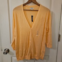 Old Navy Solid Peach Button Down V Neck Long Sleeve Sweater Cardigan NWT Large - £8.49 GBP