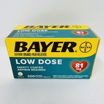 Bayer Aspirin, 81mg Coated Tablets, Pain Reliever Fever Reducer 200 Ct 1... - $9.49
