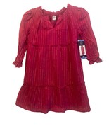 GAP Kids Girls Small 6 6X Dress Long Sleeve Ruffle Sleeve Gold Stripes P... - $14.88 CAD