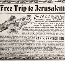 Free Trip To Jerusalem 1897 Advertisement Victorian Paris Exposition DWFF19 - £25.55 GBP