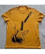 John Varvatos Star USA Men&#39;s Stone Wash Yellow Broken Guitar Graphic T-S... - $54.35 CAD