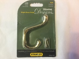 Bright Brass Finish Hook Stanley Home Designs New S806-729 - £6.29 GBP